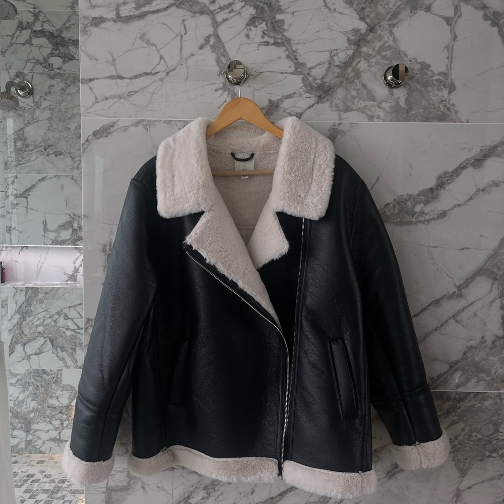 Joie Oversized Faux Shearling lined Jacket